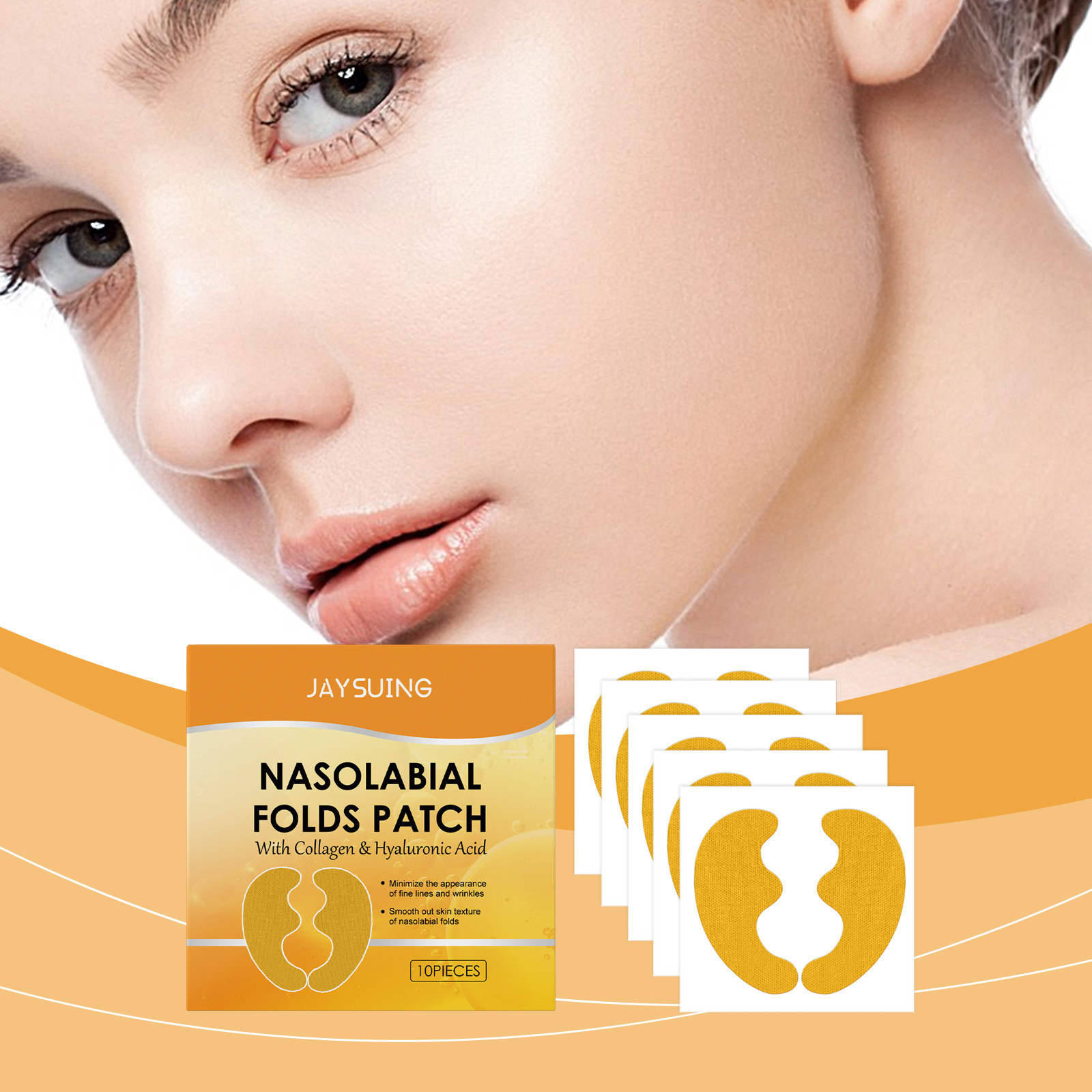 Collagen Under Eye Patches - Rimpelverwijderende pleister Hyaluronzuur Nasolabiale Plooien Gezichtsliftende